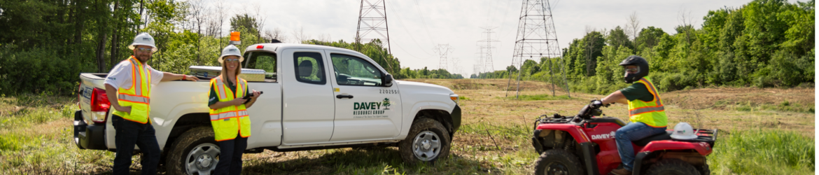 Truck and ATV in powerline right of way